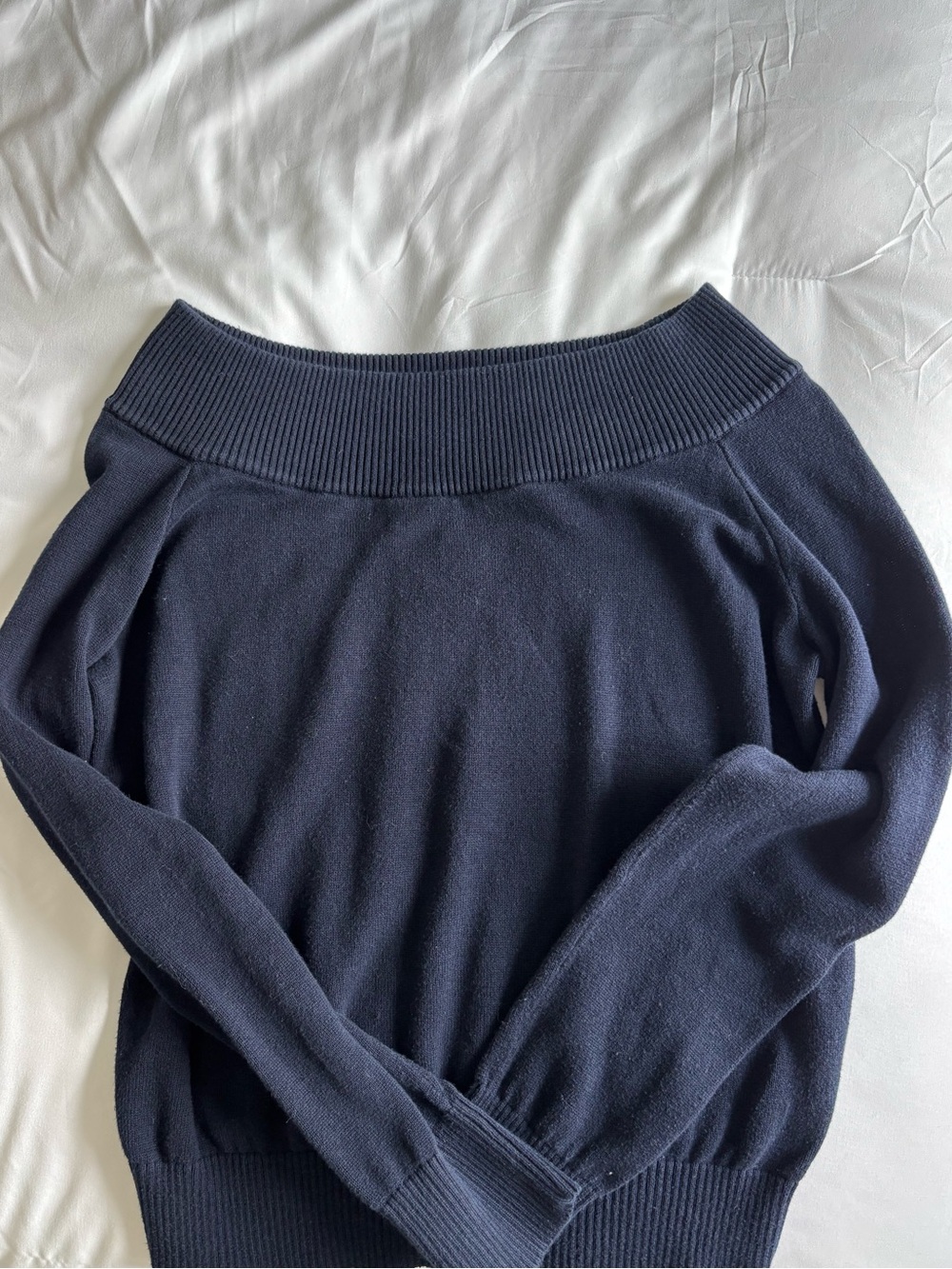 Brandy melville off the shoulder navy sweater